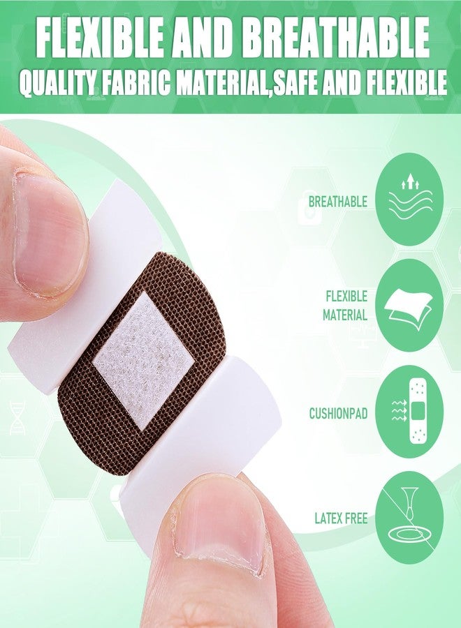 Funtery 200 Pcs Spot Adhesive Bandages 1.2 Inch Flexible Round Fabric Non Latex Small Face Circular Adhesive Bandage for Skin Tone Wound Spots Small Incisions(Dark Brown) - Image 3